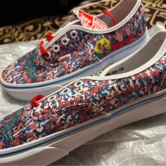 Where’s Waldo Vans Colorful Graphic Sneakers - Red, Blue, Yellow - Picture 2 of 6